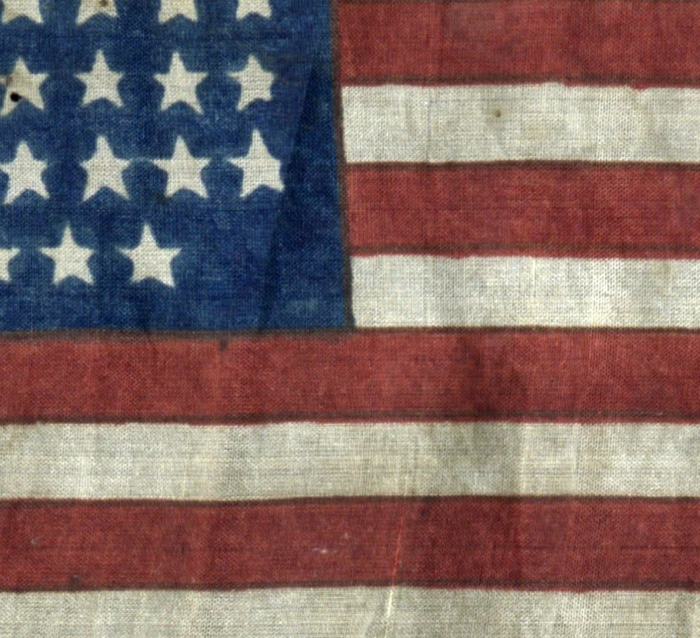 37 Star Antique Flag with an Unusual Notched Star Pattern | The